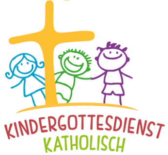Bild mit buntem Text "Kindergottes Katholisch"